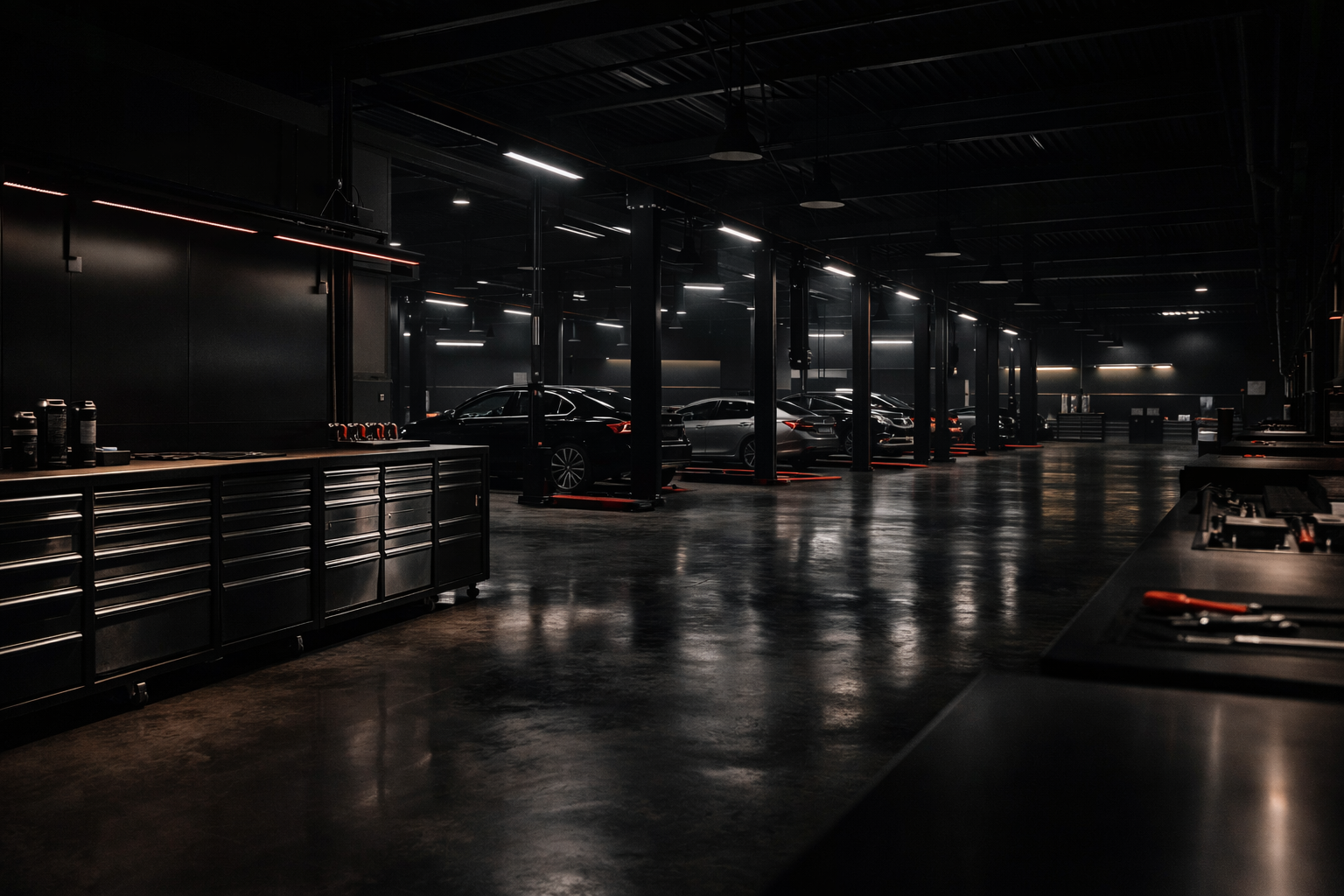 Interior del taller automotriz